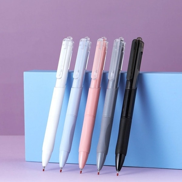 10-pak indtrækkelig neutral pen 0,5 mm sort blæk gel pen hurtigtørrende signaturpen kontor skoleartikler Pink