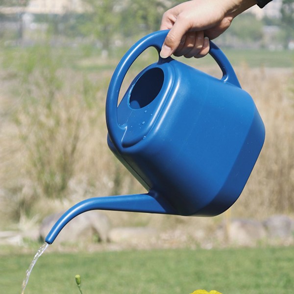 Vattenkanna Hög Kapacitet Halkfri Anti-fall Lång Pip Trädgårdsblommor Vattningsanordning för Bakgård Dark Blue