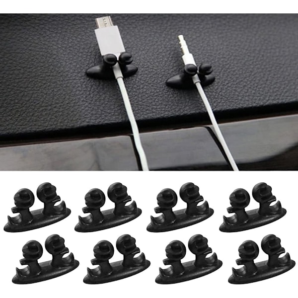 Biltrådholder Klips Organizer Lim Bil Lader Linje Spenne Klemme USB Kabelholder Bil Klips Tilbehør 8 stk/sett