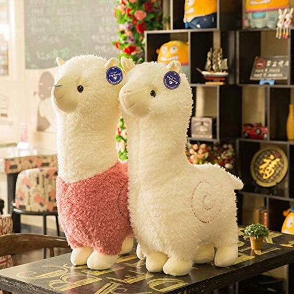 Alpaca plyschleksak, Lama gosedjur stor 28 cm docka plysch kramkudde mjuk fluffig kudde super Kawaii present till födelsedagsflickor och älskare tvättbar