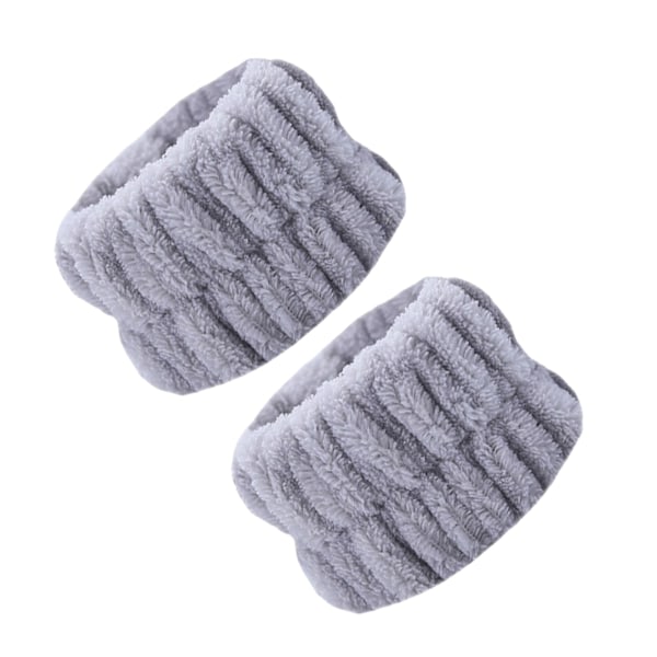 2 ST Ansiktstvätt Armband Mikrofiber Manschett Armband Mjuka Absorberande Spa Armband Gray