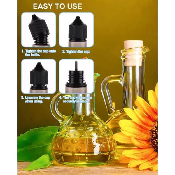 Nestepullo - 6 kappaletta - Musta PET - 70 ML - Kierrekorkki - 30 MM kaula - Vapaa-aika
