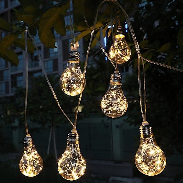 Koppartråd Ljusslinga 4m 10 LED-lampor Fairy Lights Batteri Trädgård