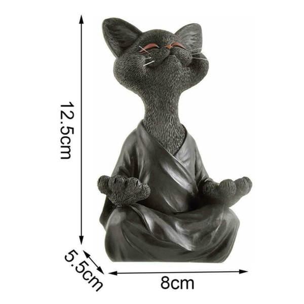 3 stk Zen Yoga Meditasjonskatt Statuer, Harpiks Kunst Skulptur