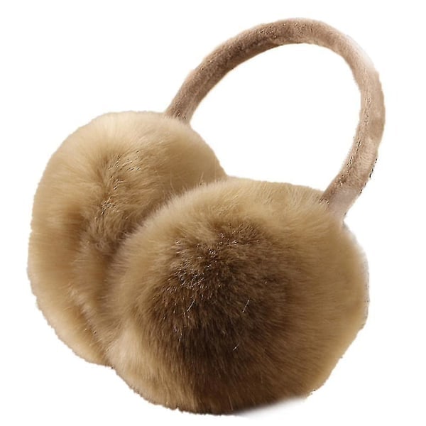 Fashionabla, enkel Unisex Varma Fuskpäls Vinter Utomhus Öronmuffar Vikbara Öronvärmare Light Tan