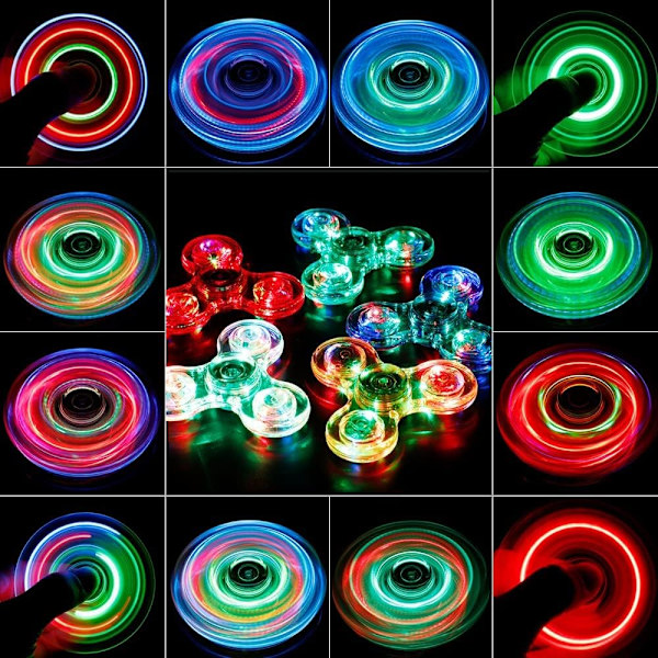 Krystall Fidget Spinner 5-pakning, Partypose Fyllstoff for Barn, Lysende Håndspinnerleker for Stressavlastning Anti Angst, Bursdag Graduation Gaver