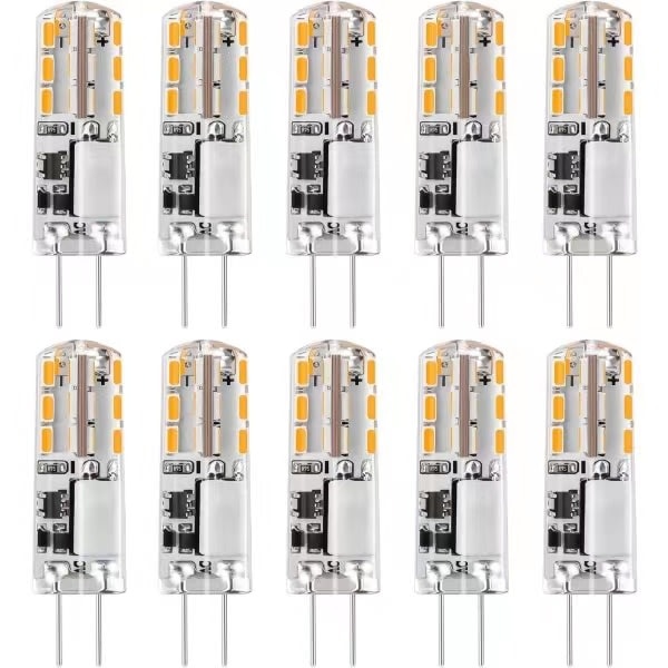 10x G4 LED-lampor 12V AC/DC Varmvitt 3000K 2W, dimbara