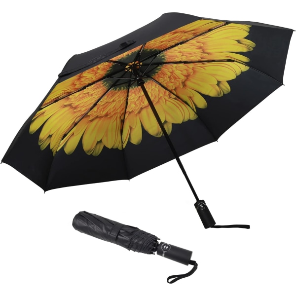 Folding Umbrella Unbreakable Compact Umbrella - Windproof, Lightweight, Teflon Coated, Reinforced Sail, Ergonomic Handle