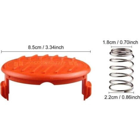 Sett med 4 spolehetter + 4 erstatningsfjærer kompatible med BLACK+DECKER RC-100-P trimmere