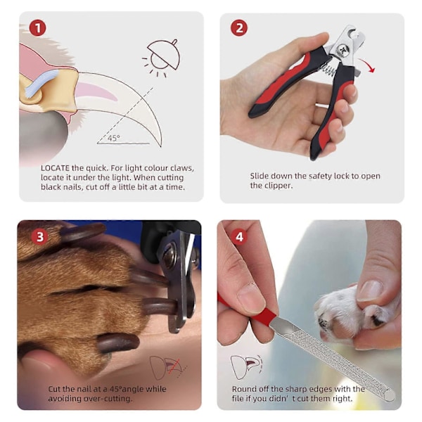 Hund Katt Nagelklippare - Kloklippare för Hundar och Katter Stora till Små Raser med Gratis Nagelfil, Professionella Djur Nagelklippare S