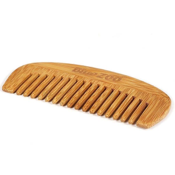 12 cm Lång Mini Portabel Naturlig Bambu Trä Hårkam Böjd Halvmåneform