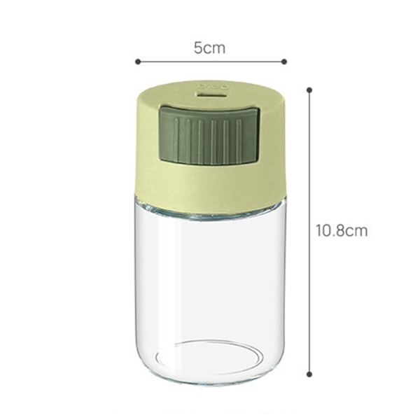 Saltströare i glas med fukttålig tätning, enkel påfyllning, transparent design, livsmedelsgodkänd kryddförvaring Green
