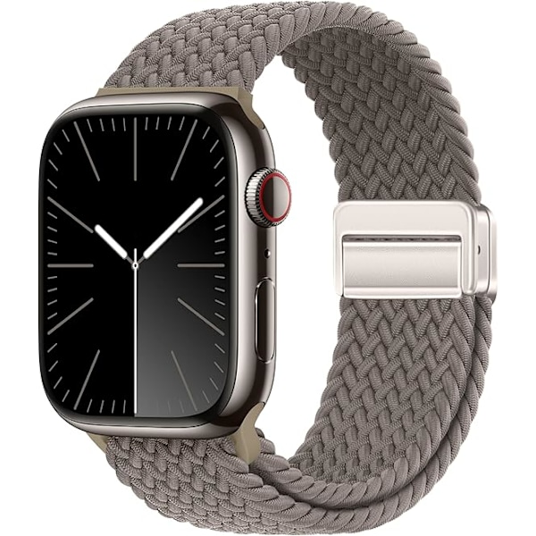 Kompatibel med Apple Watch-rem - Elastisk magnetisk nylonrem för iWatch Series för män och kvinnor Brown 42/44/45/49mm