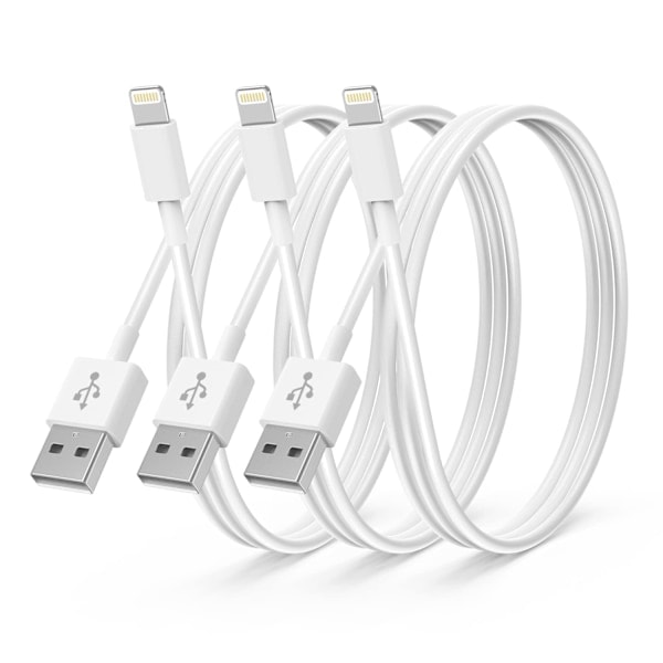 3-pak 20W hurtig opladerkabel, USB-kabel 2 meter, hurtig opladning til iPhone