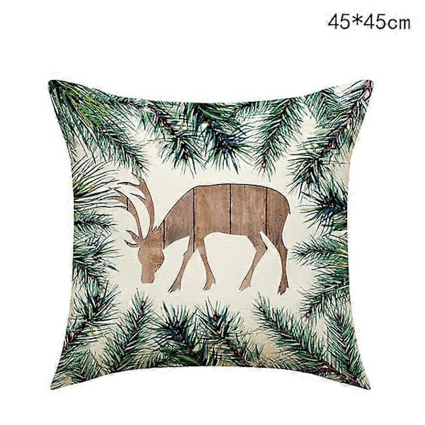 45 cm Jul Kuddfodral Jultomte Snögubbe Julgran Kuddfodral God Jul Dekor För Hemmet 2024 Noel Dekor L