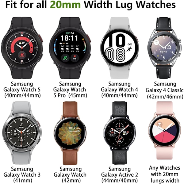 Leopardikuvioidut Samsung Watch -rannekkeet, yhteensopivat Samsung Galaxy Watch 6/5/5 Pro/4 20MM:n kanssa Star Light