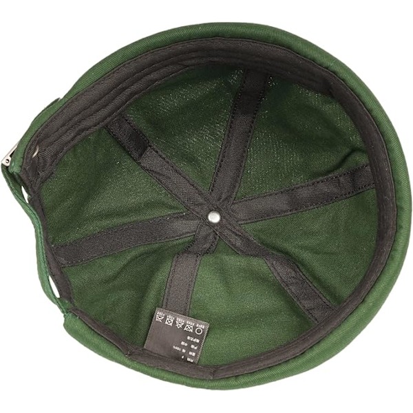 Retro Bomullskeps för Kvinnor och Män, Justerbar Grön Hatt