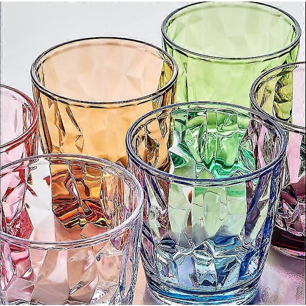 330/420/470 Ml Färgade Plastkoppar Återanvändbara Dricksglas För Picknickfest 6-pack 420ml