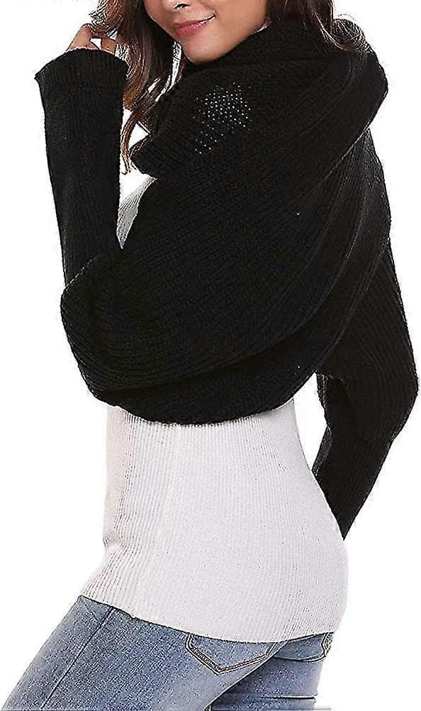 Multifunksjonelle skjerf, dameskjerf, kapeskjerf, vintermote, unisex Black