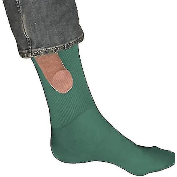 5 Par Sjove Sokker Eksponerede Kvinder Mænd Sjove Sokker -str.13734 green 3pcs