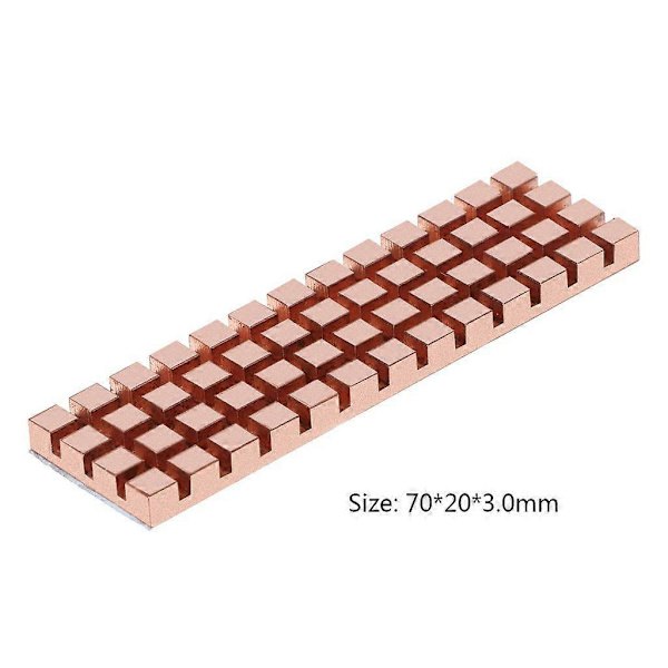 Koppar PCIE NVME för M.2 SSD Solid State 2280 Hårddisk Kylfläns Desktop Dedic 2mm