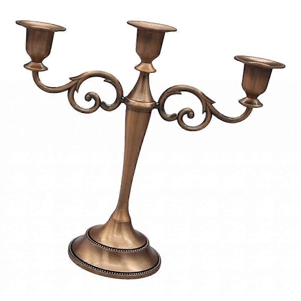 3 Ljusstake Pillar Ljusstake Matsalsrekvisita- Brown