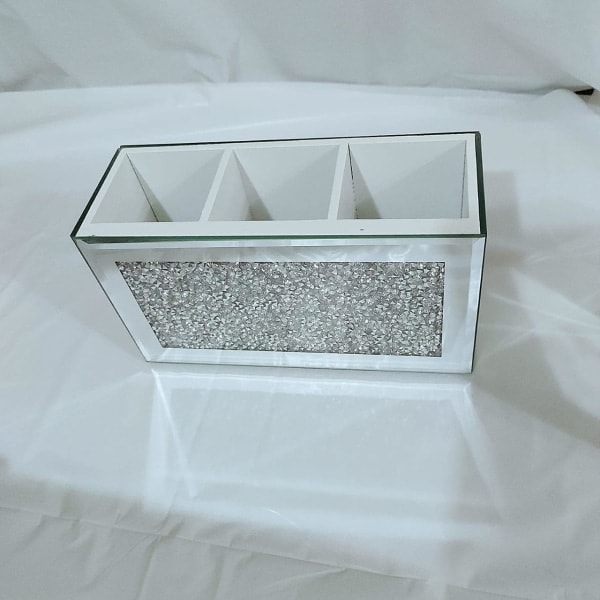 Makeup Børsteholder Organizer Knuste Diamanter Spejl Juvel Skønhedsboks Kop Beholder Opbevaringstaske