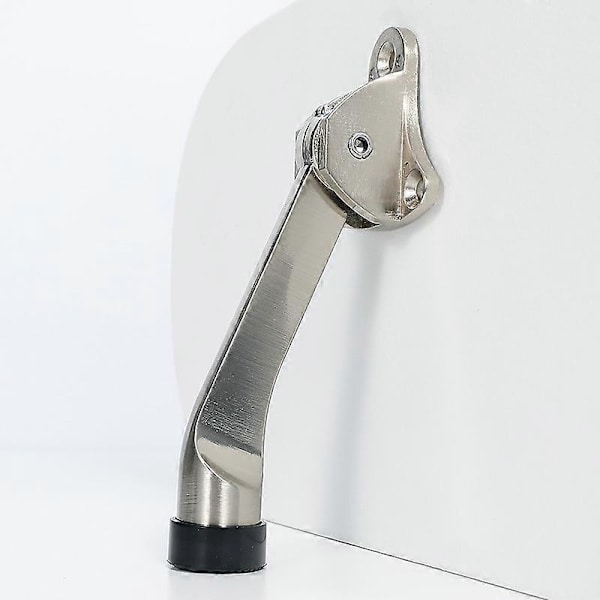 Kickdown Dørstopp Premium Holder Dørstopp Heavy Duty Metall Stativ For Hjem Tyngre Dør Brushed Silver