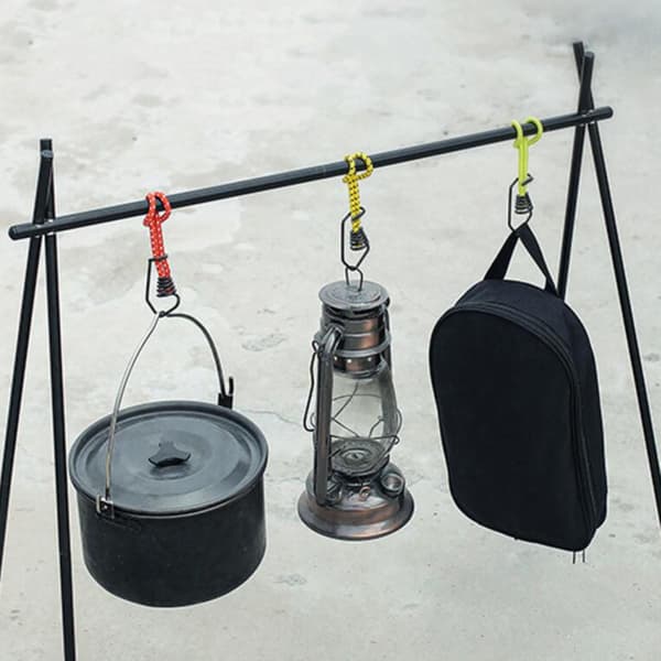 Elastiksnor med krog 6 mm reb Elastik Baldakin Bindere til Lastbiler Bannere Camping Sort Yellow 20cm