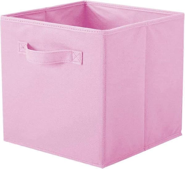 Förvaringslåda, 2 stycken Vikbara Förvaringskuber i Tyg i Kubform Rosa