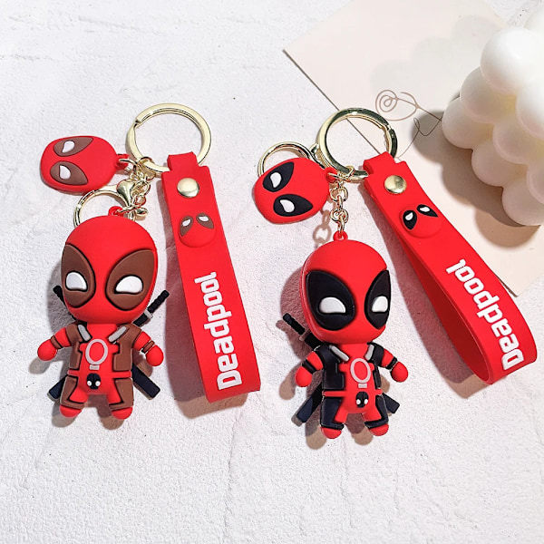 Marvel Sød Dukke Hængende Anime Figurer Deadpool Q Version Mode Rygsæk Nøglering Par Taske Nøglering Vedhæng Fødselsdagsgave A