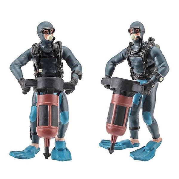 4 stk. Mini dykkerfigurer Model Simulation Undervands eventyr dykkerfigur legesæt til sceneindretning bordpynt