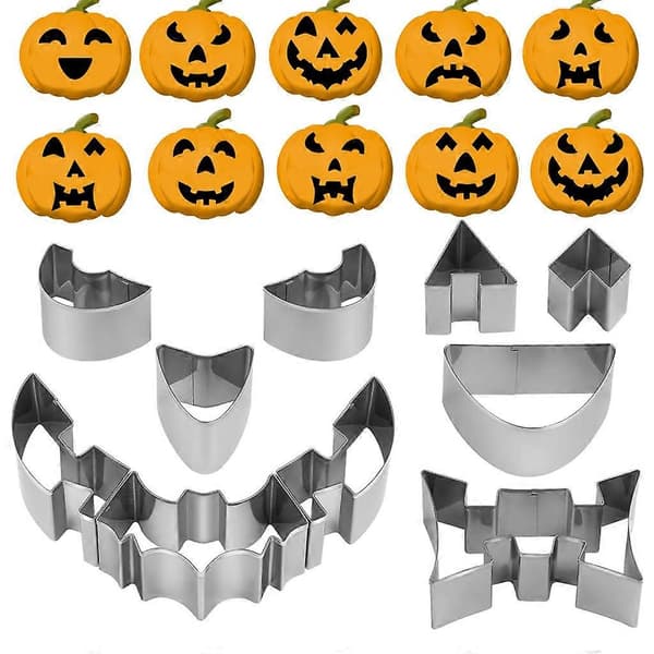 10/6 stk. græskarskærersæt i rustfrit stål Halloween græskarskæringsstencils 10 pcs