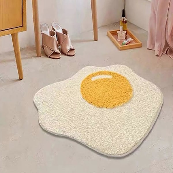 Pocherat Ägg Matta Barnmatta Tecknad Matta Halkfri Matta Mjuk Bekväm Absorberande