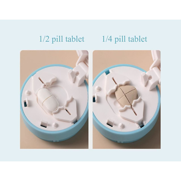SDIGV Pill Cutter, 1/4 Jakaja, 1/2 Jakaja Kestävä Tablettijakaja, Piilotettu Terä, Ihanteellinen Vitamiinien, Tablettien Leikkaamiseen (Sininen) Blue