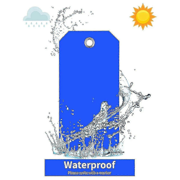 100 stk 6x12cm Plastforsendelsesmerker Fargerike Blanke Merkingsetiketter Vanntette 100 PCS-BLUE