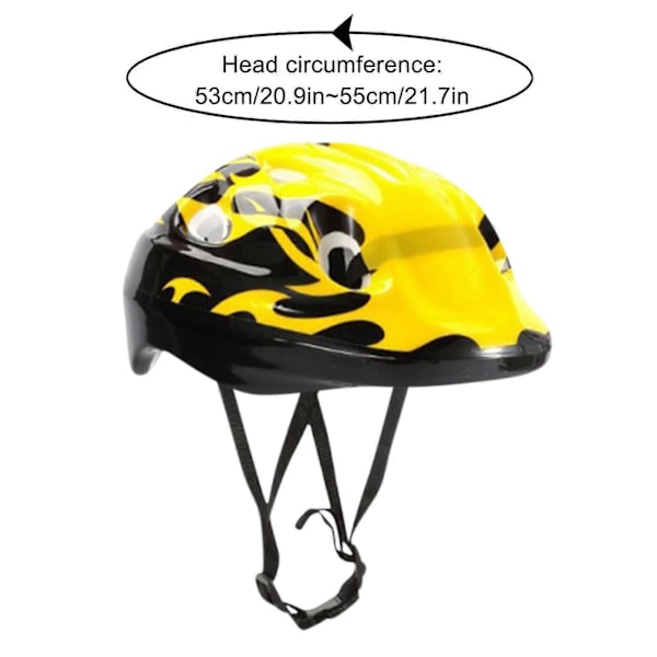 7 stk./sæt Børne Hjelm Knæ Albue Beskyttelse Cykling Skateboard Cykel Beskyttelse Yellow