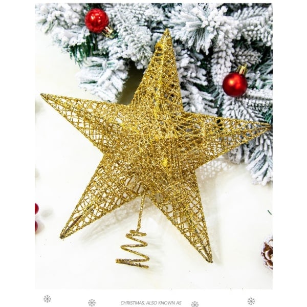 Julgransstjärna, glittrande stjärntoppar i guld