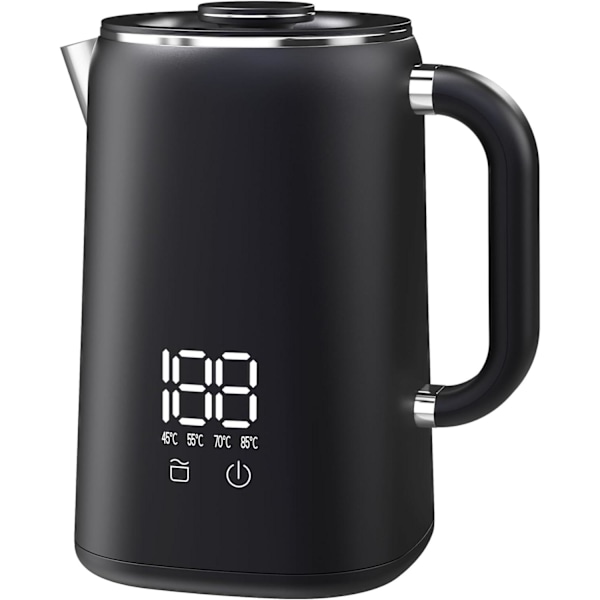 1,7L Elektrisk Vattenkokare Temperaturkontroll 45-100 °C, Automatisk Avstängning, Inoxide Vattenkokare Maple, 1500W