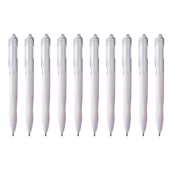 10-pak indtrækkelig neutral pen 0,5 mm sort blæk gel pen hurtigtørrende signaturpen kontor skoleartikler White