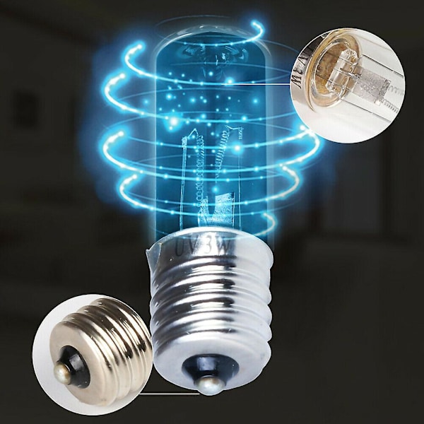 UVC-valot Germisidinen lamppu Ultravioletti DC 10V UV-valoputki E17 3W Desinfiointi Kvartsilamppu