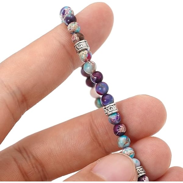 Pärl armband Justerbart Handgjort Snöre Armband Bohemiskt Färgglatt Sten Sträng Armband för Kvinnor