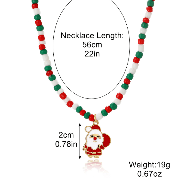 Christmas Necklace Christmas Clay Stackable Necklace Colorful