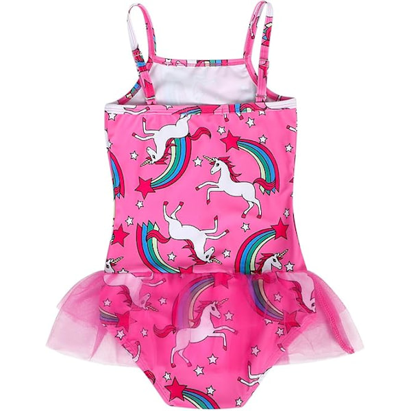 Flickor Enhörning Badkläder Baddräkt Barn Tutu Kjolar En Delad Baddräkt Sommardräkt Strandkläder Pink 100cm