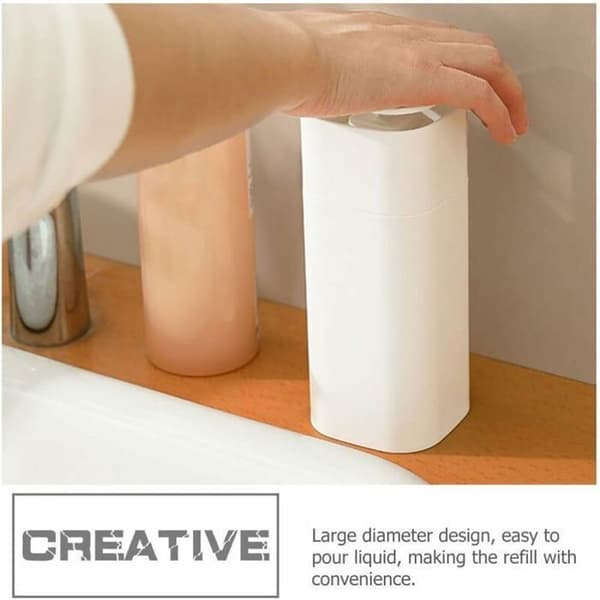 1 stk. 400 ml hvid tom push-down pumpeflaske, push-down væskepumpeflaske til neglelak