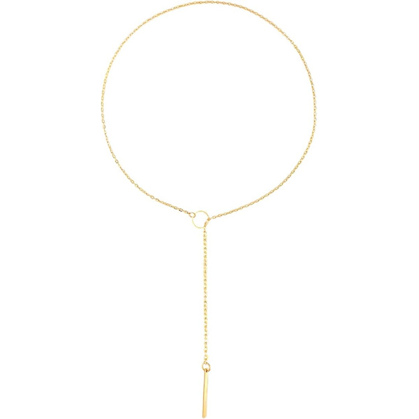 Lang Halskæde, Lange Guld Halskæder til Kvinder Elegant Halskæde Dråbe Halskæde Y Halskæde til Kvinder Piger Fest Bryllup Galla (Cirkel)