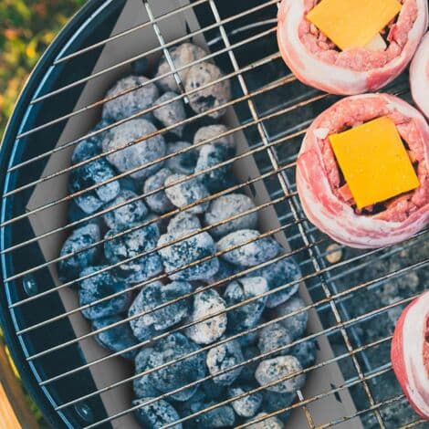 Kullkurver (sett med 2), laget av solid galvanisert stål, for direkte og indirekte grilling med kull/briketter - Sølv