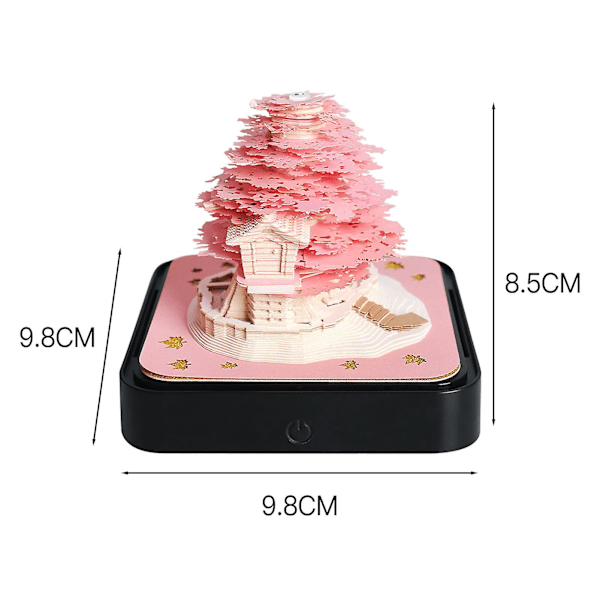 2024 Kalender Memoblock Med Lampor Intressant Formad 3d Kalender Anteckningsblock För Familj Vän Granne Gåva Tree House Pink