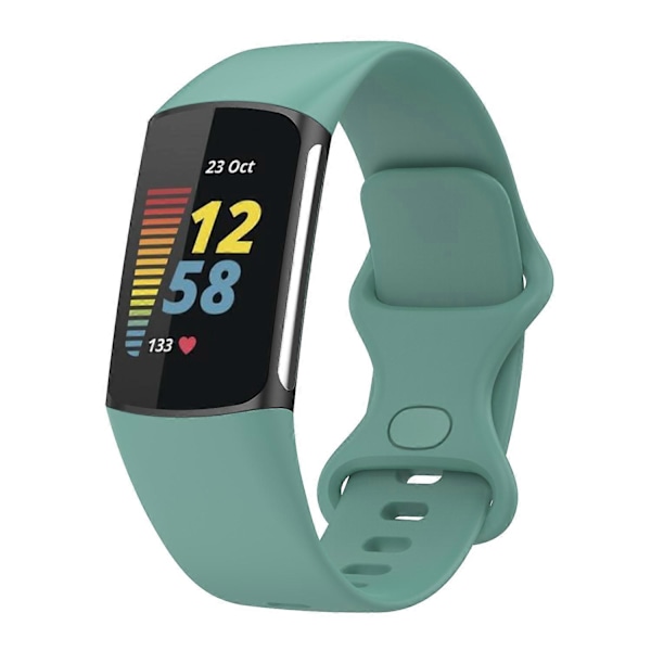 Til Fitbit Charge 5 Silikone Urrem, Størrelse:L L Green