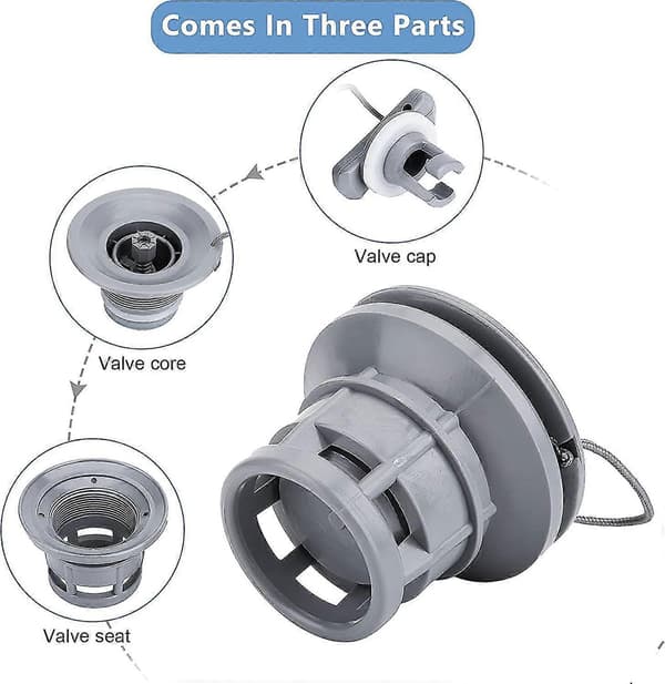 Gear Boat Luftventil, Padlebrett Ventil Utskifting, Kajakk Luftgassventil Adapterhette Luftplugger Pvc Oppblåsbar Båtventil For Kajakk Kano Oppblåsbar Båt